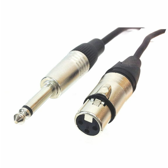 1/4 inch TS Male to XLR Female Unbalanced Mic/Audio Cable