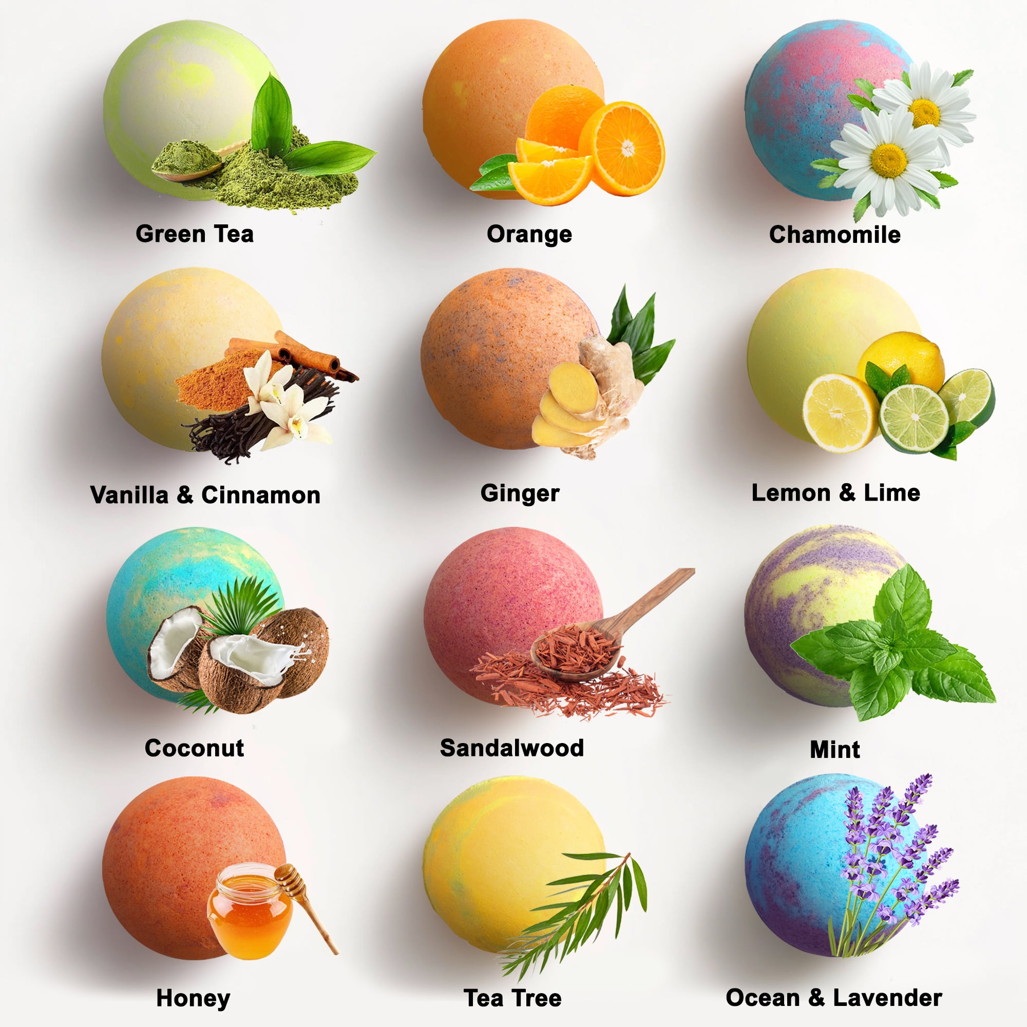 Aqua Elegante Luxury Bath Bombs For Women - Gift Set of 12 Large Bathbombs With Organic Essential Oils