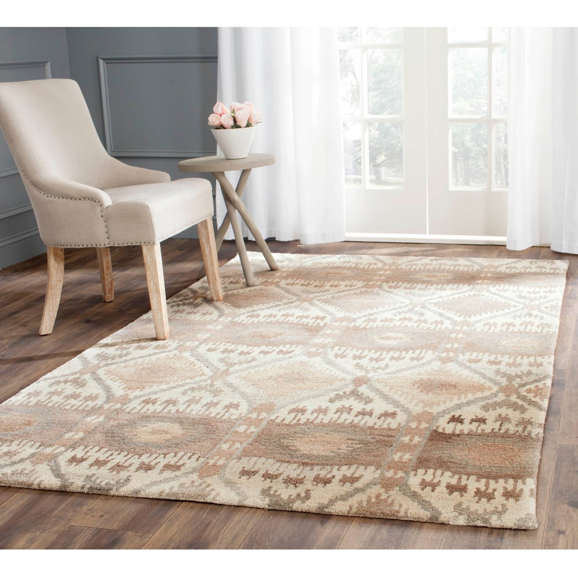 SAFAVIEH Wyndham Skylar Geometric Wool Area Rug, Natural/Multi, 4' x 6