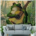 thumbnail image 4 of Chilfamy Orange Frog Tapestry Vintage Boho Wall Decor Hanging with Playing Banjo Wall Aesthetic Tapestry for Bedroom Living Room Dorm Vintage Boho Wall Decor Orange Frog Tapestry Hanging 40x60inch, 4 of 6
