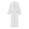 thumbnail image 6 of Kakii Men's Kaftan Thobe Long Sleeve Muslim Robe Button Up Side Split Kaftan Thobe with Pockets, 6 of 9
