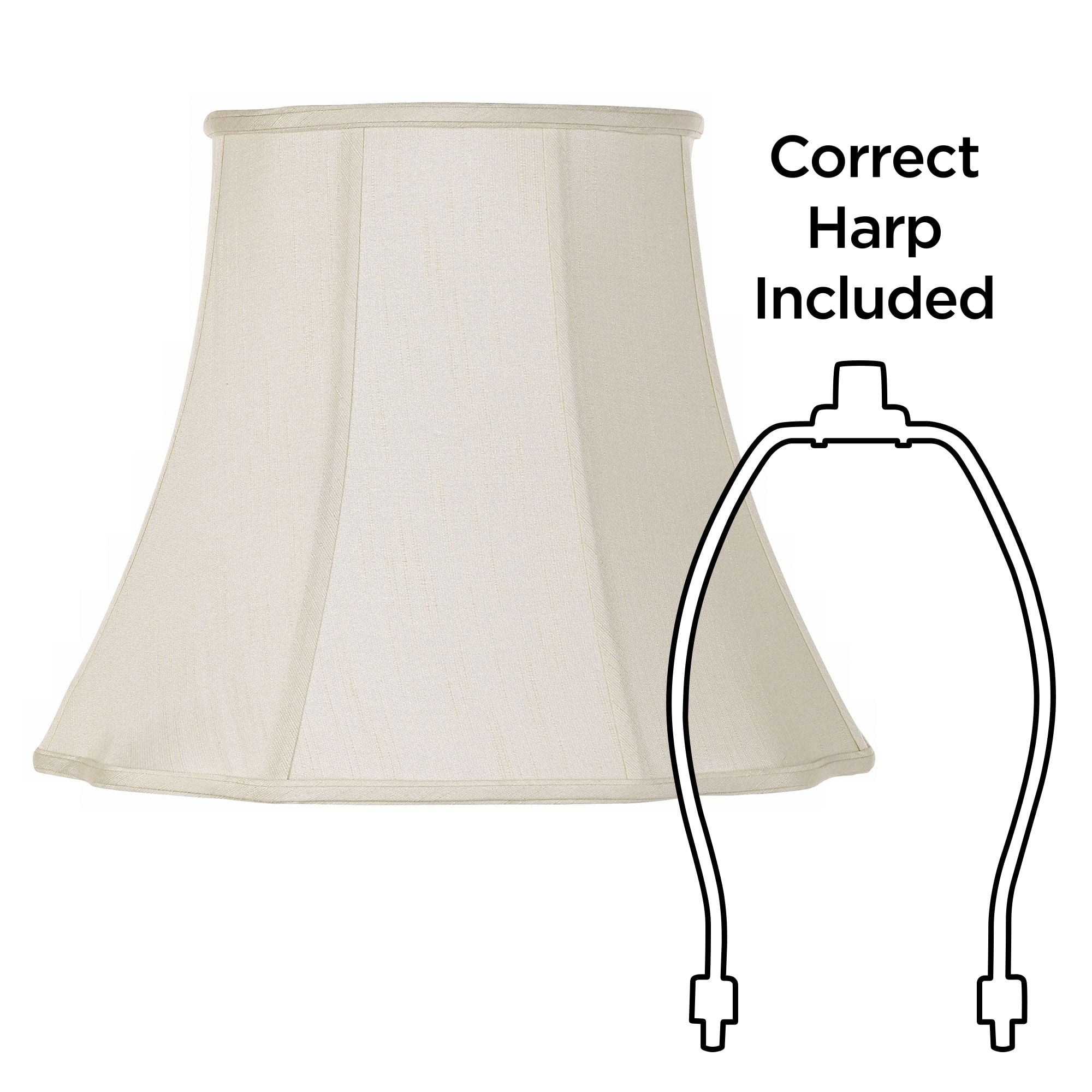 Imperial Shade Set of 2 Lamp Shades Cream Large 11" Top x 18" Bottom x 15" High Spider with Replacement Harp and Finial Fitting