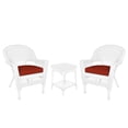 thumbnail image 1 of Jeco Ensemble de Conversation en Osier 3 Pcs, Noir, avec Coussins Rouge et Orange, 1 of 9