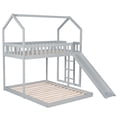 thumbnail image 5 of Harper & Bright Designs Twin Over Full House Bunk Bed with Slide and Ladder Floor Bedframe for Bedroom, Gray, 5 of 11