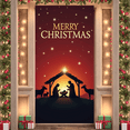 thumbnail image 3 of Decorative Design Merry Christmas Nativity Scene Banner Holiday Theme Starry Night Background for Holiday Celebration Indoor Decoration Photo Shoot, 3 of 9