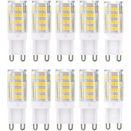 Lot de 10 ampoules LED G9, blanc chaud 3000 K 5 W équivalent à des