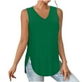 thumbnail image 2 of TrendVibe365 Tank Tops for Women 2024 Summer Tunic Plain Split Curvy Hem Shirts Sleeveless Tees Blouse V Neck Tshirts Loose Fit Pullovers Clothes, 2 of 6