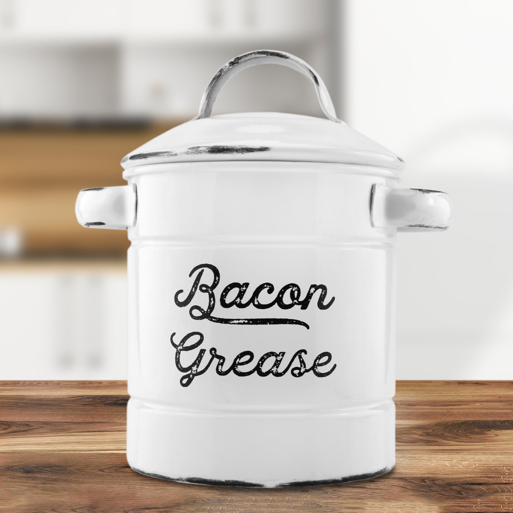 Aulett Home Bacon Grease Container with Strainer - Best for Storing Fats for Keto and Paleo, Cooking Oil and Drippings - 1.25 Quart or 5 Cups