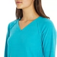 thumbnail image 5 of Wildfox Women's Long Sleeve V-Neck Haley Brushed Sweater Waffle Top (Peacock, XXL), 5 of 10