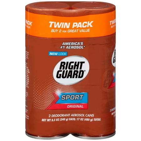 (4 count) Right Guard Sport Deodorant Aerosol Spray, Original, 8.5 Ounce, 2 twin