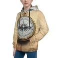 thumbnail image 2 of Daiia Magnetic Old Compass On World Map for Boys Fashion Hoodies & Sweatshirts with Kangaroo Pocket,Hooded Sweatshirt for Kid, Breathable& Moisture Wicking-Large, 2 of 6