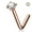 Rose Gold - Clear CZ, variant on 18G 20G Prong Set Gem CZ Top L Shaped Nose Stud Ring Surgical Steel Piercings Jewelry for Women Men - Sold Each