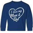 thumbnail image 3 of Inktastic I Love My Mom and Dad in White Chalk Heart Long Sleeve Youth T-Shirt, 3 of 5