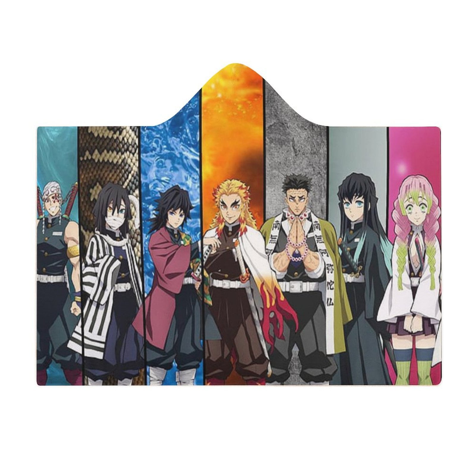 Demon Slayer Wearable Blanket Cloak Arctic Velvet Hooded Blanket Soft Fuzzy Hoodie Blanket Cape for Adults Kids 60"x80"