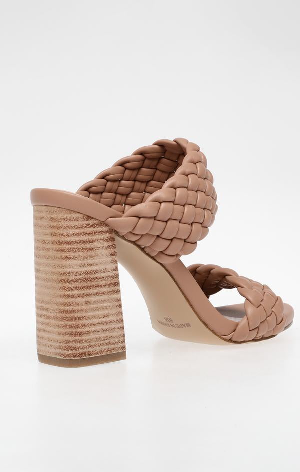Steve Madden Tielo Woven Texture Straps Chic Slide Stacked Heeled Sandal  (10, Tan) - Walmart.com