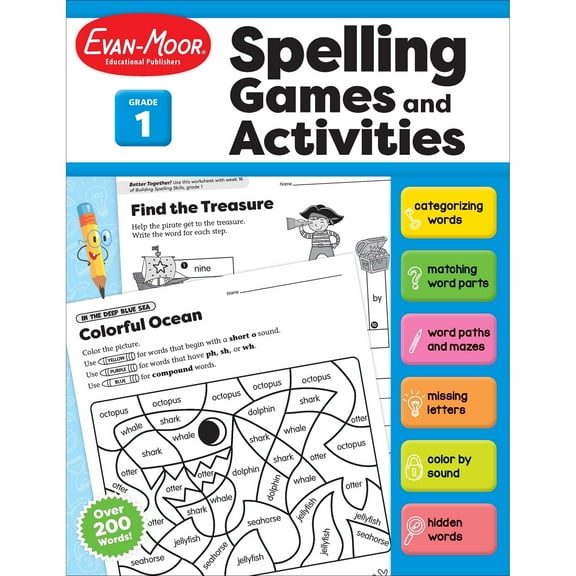 Evan-Moor Spelling Games and Activities, Grade 1 Teacher Resource