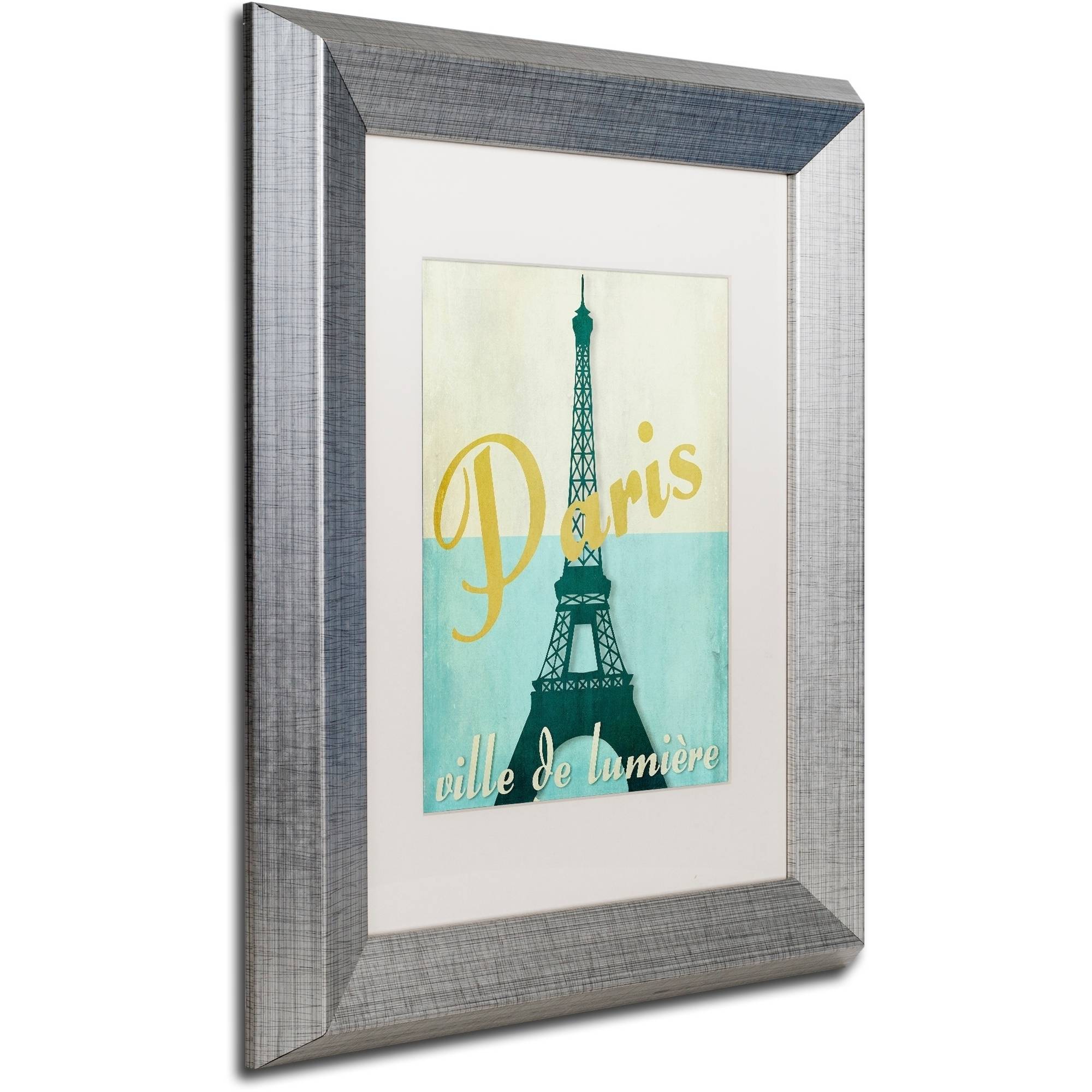 Trademark Fine Art "Paris City of Light" Canvas Art by Color Bakery White Matte, Silver Frame