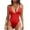 Red, variant on Lovskoo 2024 Women's Plunging V Neck Bathing Suit Open Back One Piece Swimsuits Black-L
