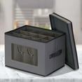 thumbnail image 7 of Household Essentials Champagne Flute Storage Box, 12 Sturdy Compartments, Windowed Front Panel, 2 Riveted Handles, Foldable and Stackable Storage Box, Gray, 7 of 7