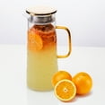 thumbnail image 2 of Glass Water Pitcher with Stainless Steel Lid, 2 Pack, 50 oz 1.5L - Borosilicate Glass Jug, Heat Resistant Carafe with Filter, Golden Vintage Design, 2 of 6