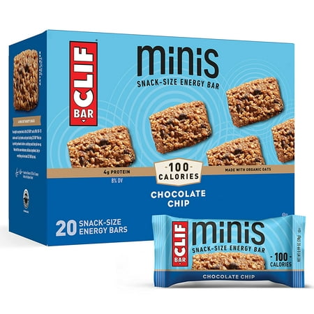 CLIF BARS Mini Energy Bars Chocolate Chip Organic Vegetarian Kosher (0.99 oz. Snack Bars 20 Count)