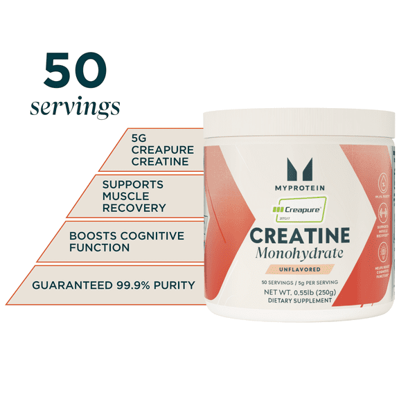 Myprotein Creapure® Creatine Monohydrate Powder, Strength & Power Support,  0.55 lb (50 Servings)