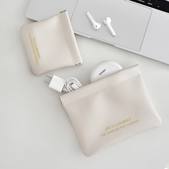 Portable Storage Bag PU Bag Automatic Closure Mini Bag for Lipstick Earphone,etc