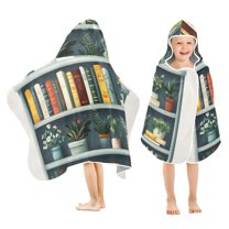 Yayeee Kids Hooded Towels Toddler Soft Absorbent Beach Bathing Wrap 50" x 23.5", White Shelf