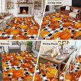 thumbnail image 5 of Rectangle Area Rugs 8 x 10 Ft, Orange Fall Non-Slip Residential Carpet, Pumpkins Thanksgiving Maple Leaf Plaid Indoor Crawling Mats Runner Rugs for Living Room/Dining Room/Bedroom, 5 of 8