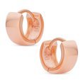 thumbnail image 2 of Bling Jewelry Womens Simple Wide Hoop Huggie Earrings for Men 14K Gold Plated Sterling Silver, 2 of 4