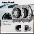 thumbnail image 3 of AutoShack Rear Drilled & Slotted Brake Rotors Premium Ceramic Brake Pads | Replacement for 2005-2011 Ford Mustang 4.0L 4.6L 5.4L V6 V8 RWD | E-Coated | 6-PC Brake Kit | ShadowGuard, 3 of 4