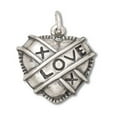 thumbnail image 1 of Sterling Silver 20" 1mm Box Chain XOX Hugs And Kisses Love Puffed Heart Pendant Necklace, 1 of 2