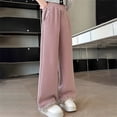 thumbnail image 6 of Otqutp Fleece Lined Sweatpants for Girls Elastic High Waist Wide Leg Baggy Joggers Pants Winter Casual Athletic Pants, 6 of 7