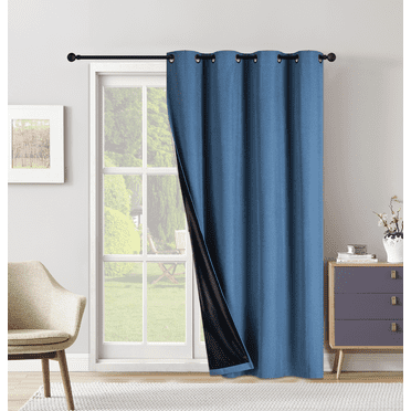 Extra Wide Grommet Blackout Curtain Panel with Black Backing & Grommets 54" x 84"