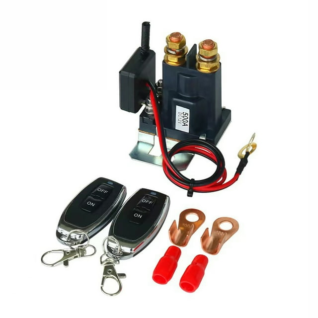 Graflsoa 500A 12V/24V Remote Control Battery Disconnect Switch with Fire Retardant Shell, Dual Remote for Car, Truck, RV, and Trailer Power Protection