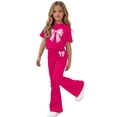 thumbnail image 6 of Fnooota Girls Summer Outfit Sets, Casual Short Sleeve School Kids' Clothing Sets Girls' 2 Piece Sets Hot Pink Size 10, 6 of 6