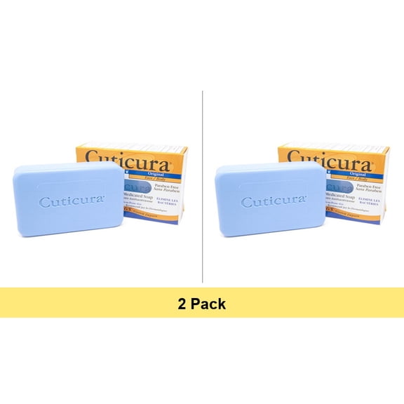 Cuticura Medicated Anti-Bacterial Bar Soap, Original Formula - 3 oz - 2 Pack
