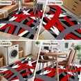 thumbnail image 5 of Red Black Geometric Area Rugs 4'x6', Washable Small Throw Rugs for Office Bathroom, Modern Art Abstract Grey Line Indoor Outdoor Rug Non-Slip Low Pile Carpet Runner Reversible Floor Mats, 5 of 8