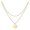 H, variant on Riforla Women's Fashion Heart Letter Necklace 26 Letters Circular Double Layer Neck Chain Womens Jewelry N