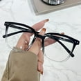thumbnail image 4 of YAOBAMM Anti-blue Light Glasses Unisex Blue Light Blocking Glasses Retro Large Oval Frame Clear View Strong Hinge Brim Eye Protection Bluelight, 4 of 6