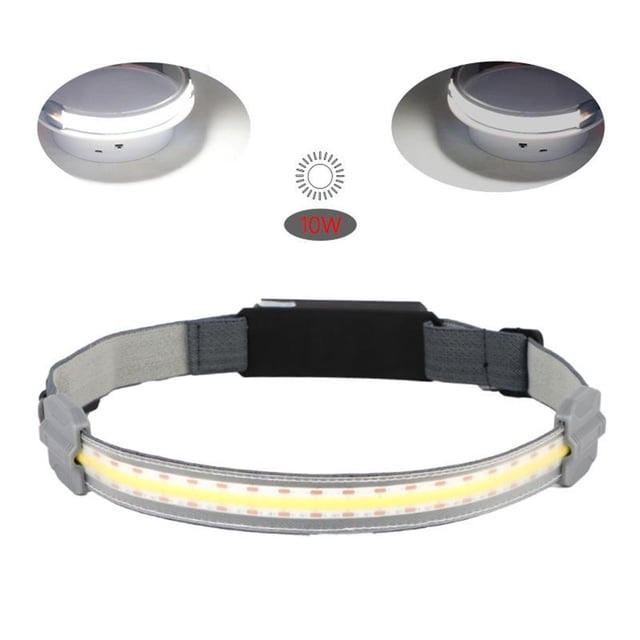 Correa de luz de trabajo para faros delanteros LED, diadema elástica , iluminación de 210 degree, camping, senderismo, correr, luz COB, faros delan Macarena Correa de faro al aire libre