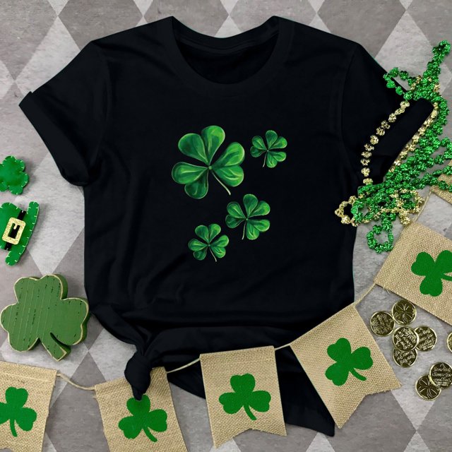 T-shirt de la Saint-Patrick pour Femmes Mode Col Rond Imprimé Manches Courtes T-shirt Décontracté Ample Hauts T-Shirts de la Saint-Patrick pour Femmes
