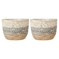 thumbnail image 2 of Miangastore Pot de Fleurs en Plastique Tissé avec Belles Lignes de Tissage pour Rangement Multi Couleurs 2 Pcs, 2 of 8