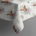 thumbnail image 4 of Highland Cow Flower Wreath Pattern Rectangle Tablecloth 60"x120",Waterproof Polyester Rectangle Table Cloth, Wipeable Spillproof Polyester Tablecloth for Dining, Camping, Indoor and Outdoor, 4 of 6