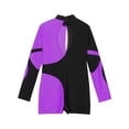 thumbnail image 4 of iiniim Kids Girls Long Sleeve Gymnastics Leotard Ballet Bodysuit Dancewear 6-16 Purple 12, 4 of 7