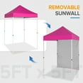 thumbnail image 3 of EAGLE PEAK Straight Leg Outdoor Portable Canopy Tent with One Removable Sunwall 5 x 5 ft, Carry Bag Included, Pink, 3 of 8