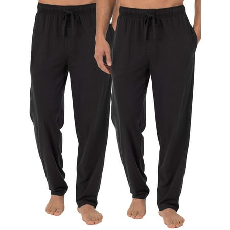 Fruit of the Loom Men's Extended Sizes Jersey Knit Sleep Pant, Black ...