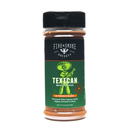 Fire & Smoke Society Texican Mexican Spice for chicken and turkey, pork, fajita meat, enchiladas and chili, 5.4 (Best Smoked Turkey Delivery)