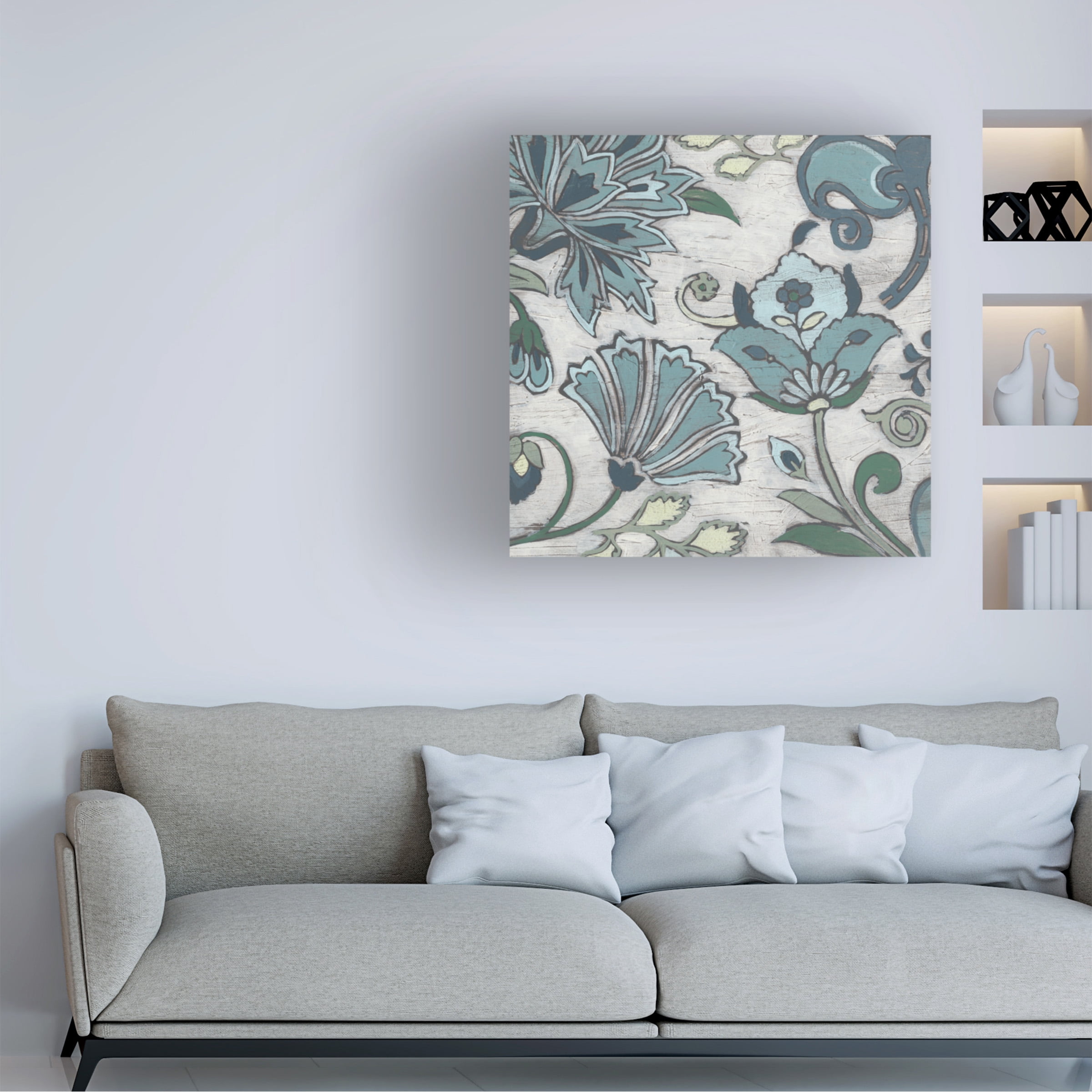 June Erica Vess 'Blue Garden Chintz I' Canvas Art