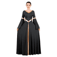 thumbnail image 5 of IDOPIP Metallic V Neck Praise Dance Dress for Women Liturgical Lyrical Dancewear Worship Robe Dress, 5 of 8
